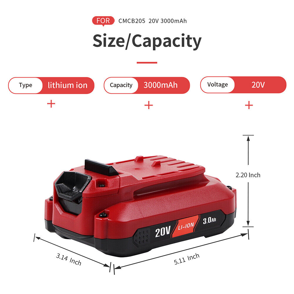 20V Battery for Craftsman V20 CMCB202 CMCB204 CMCB206 20V Battery for Craftsman V20 CMCB202 CMCB204 CMCB206